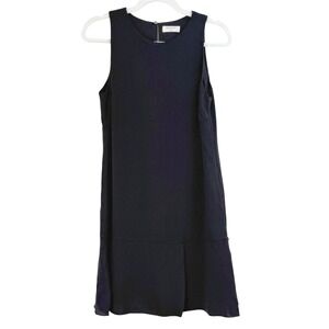 Babaton ARITZIA Black Sleeveless Shift Dress WOMEN 4 Cocktail Mini KICK PLEAT